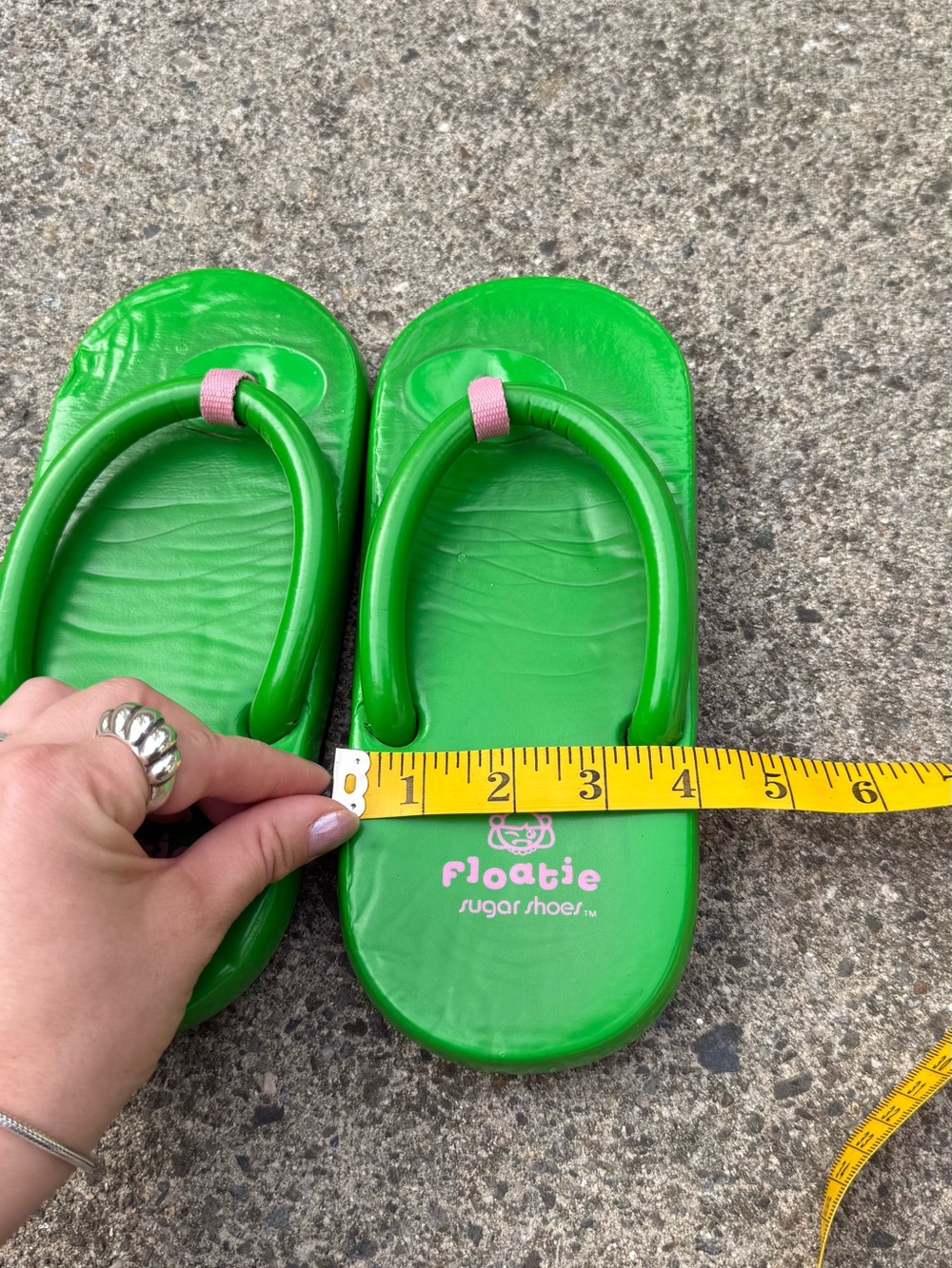 Vintage Floatie Sugar Shoes Lime Green & Pink Platform Sandals Rare Y2K Size 7 - Picture 11 of 11